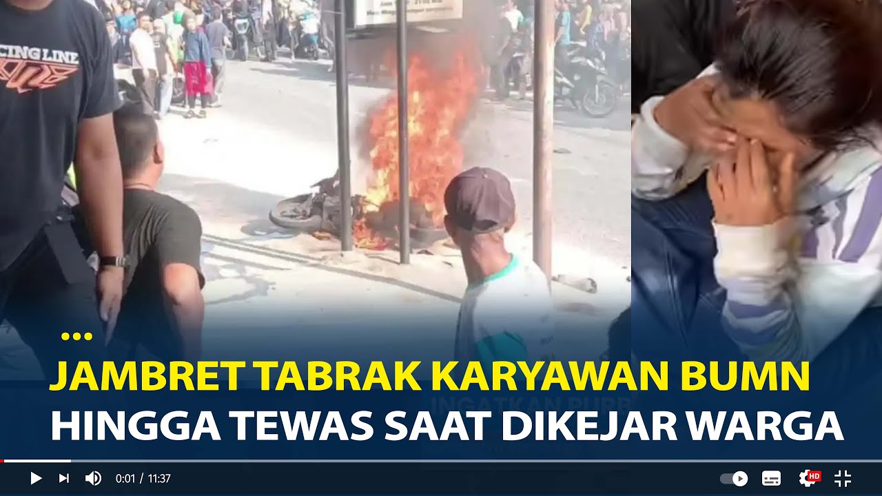 Pasangan Kekasih Pelaku Jambret Tabrak Karyawan BUMN Hingga Tewas Saat Dikejar Warga, Motor Dibakar