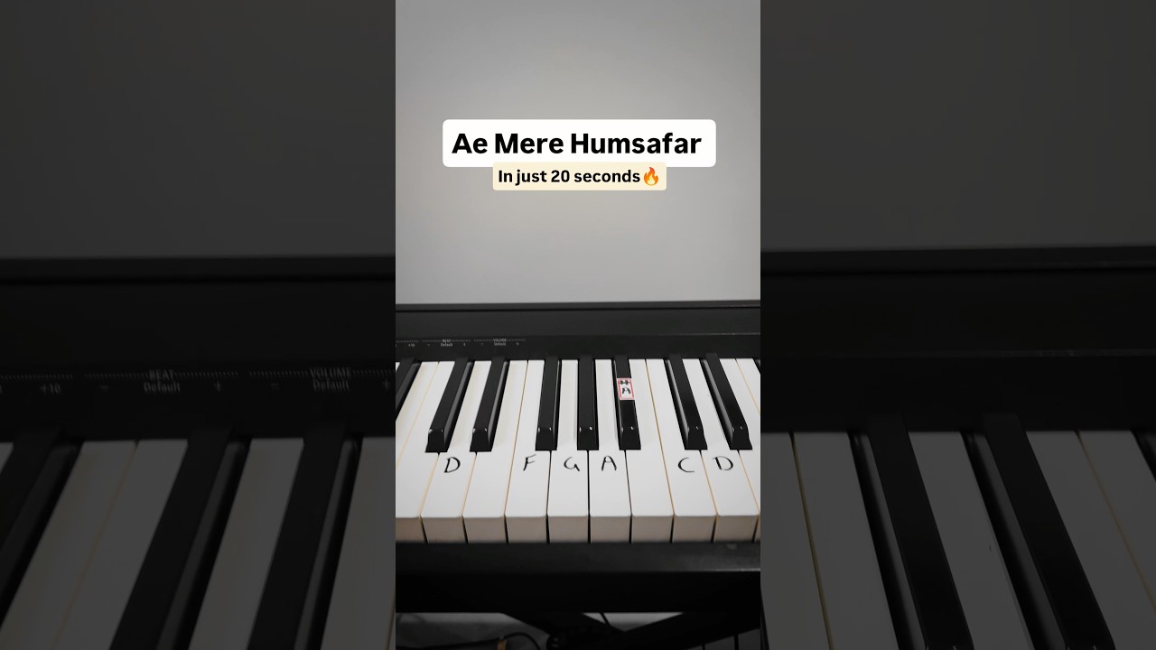 Ae mere Humsafar-Simple piano tutorial 
