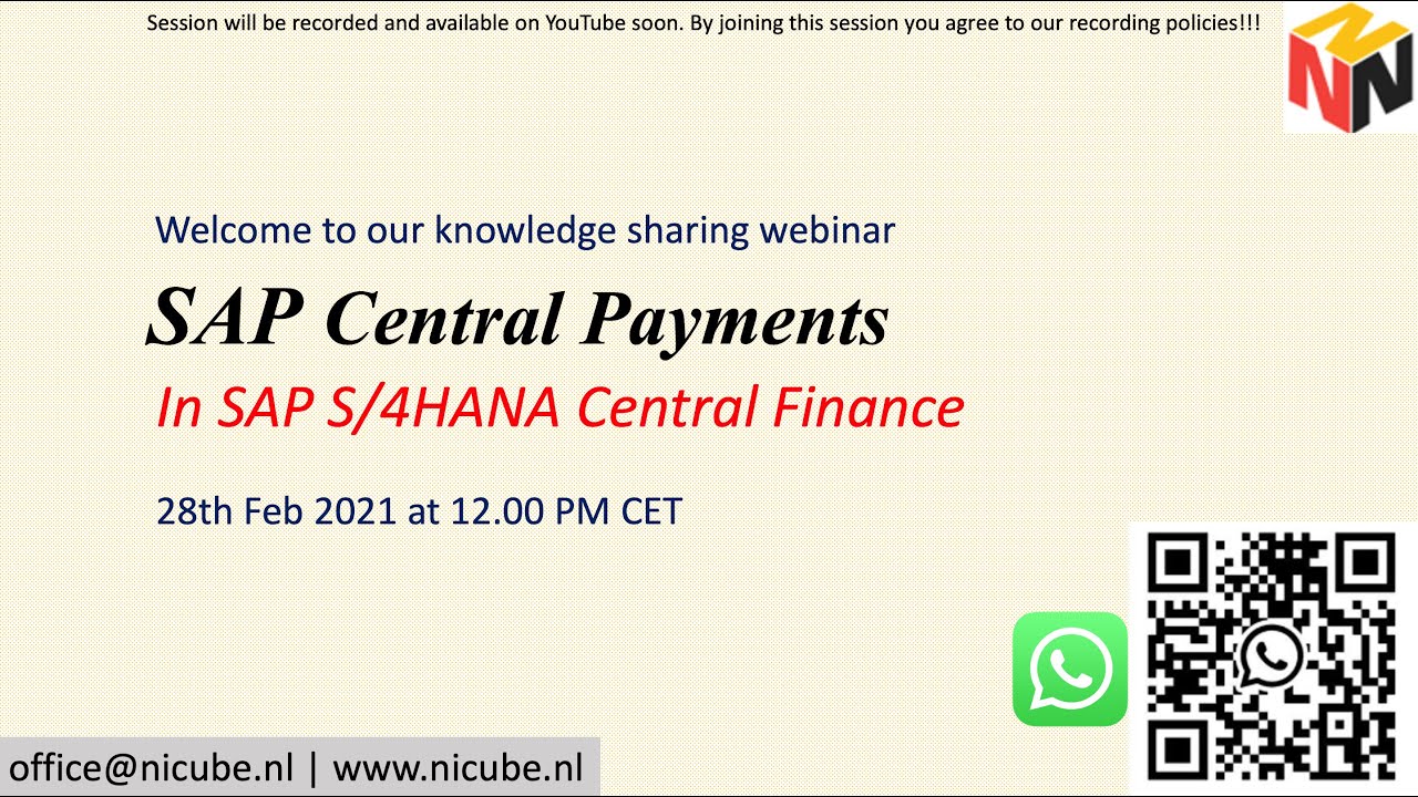SAP Central Payment - Knowledge Sharing Webinar