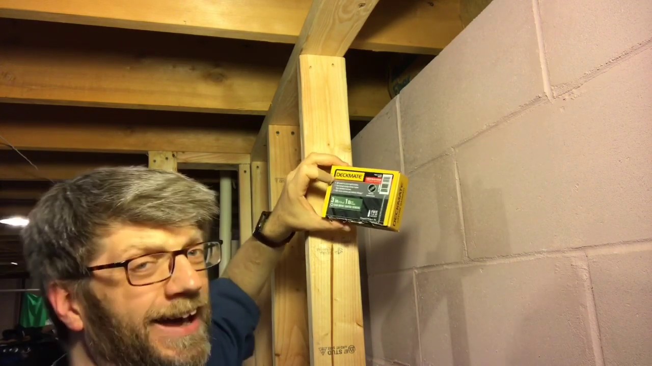 No Nails, No Hammering - Wood Stud Framing With Screws - Basement Remodeling Project