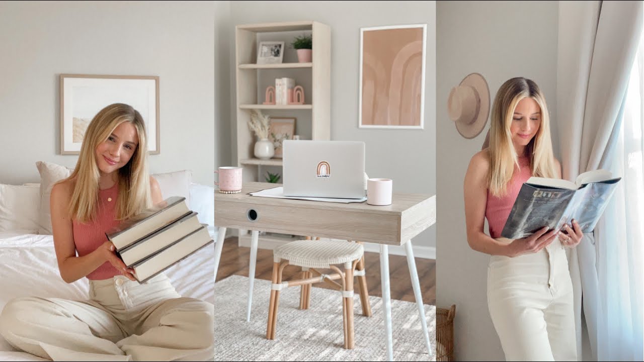 vlog: reading a new series, organizing my desk, + another library haul!