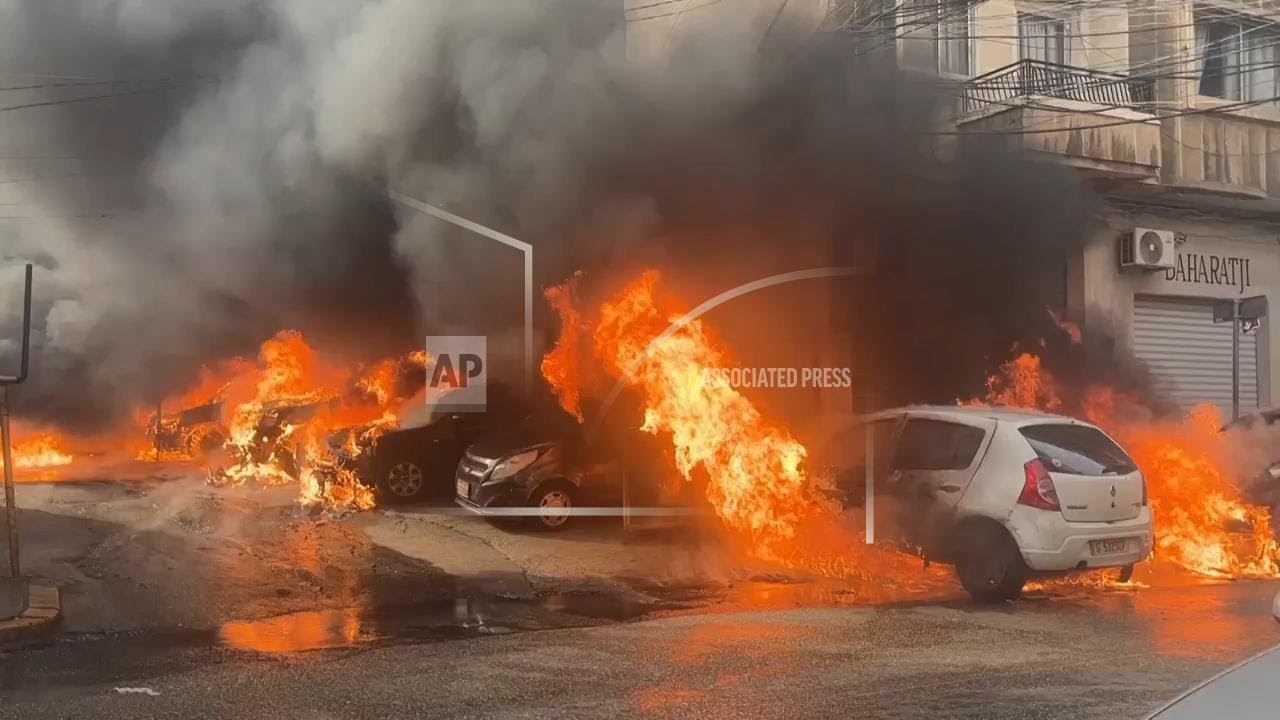 Giant diesel tanks catch fire in Beirut