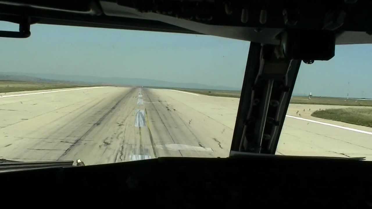 Landing in Burgas cockpit