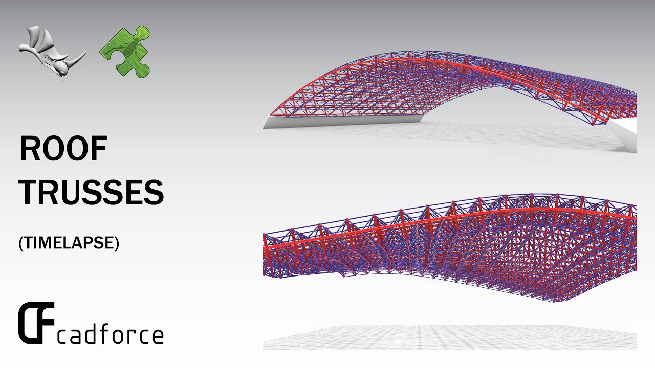 Learn step by step to create Grasshopper parametric roof structure - Timelapse Process