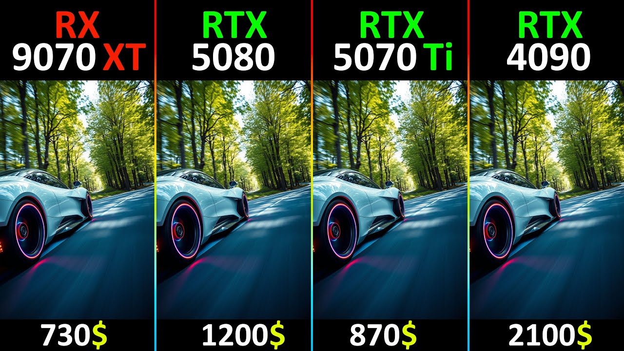RX 9070 XT vs RTX 5080 vs RTX 5070 Ti vs RTX 4090 TEST IN 10 GAMES - R7-7800X3D -RT DLSS/FSR