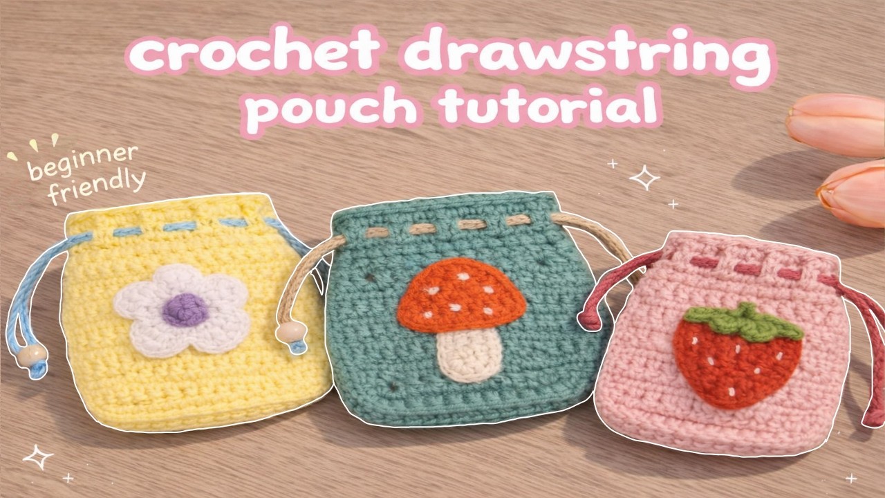 Crochet Any Granny Square into a Fun Drawstring Pouch 🧶 - FULL Tutorial