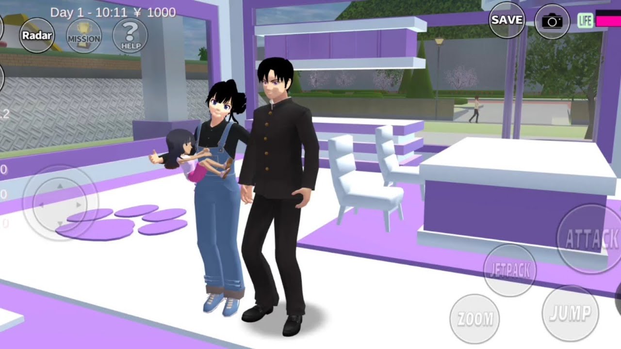 Sakura dan taiga pindah ke rumah baru serba ungu  | SAKURA school simulator