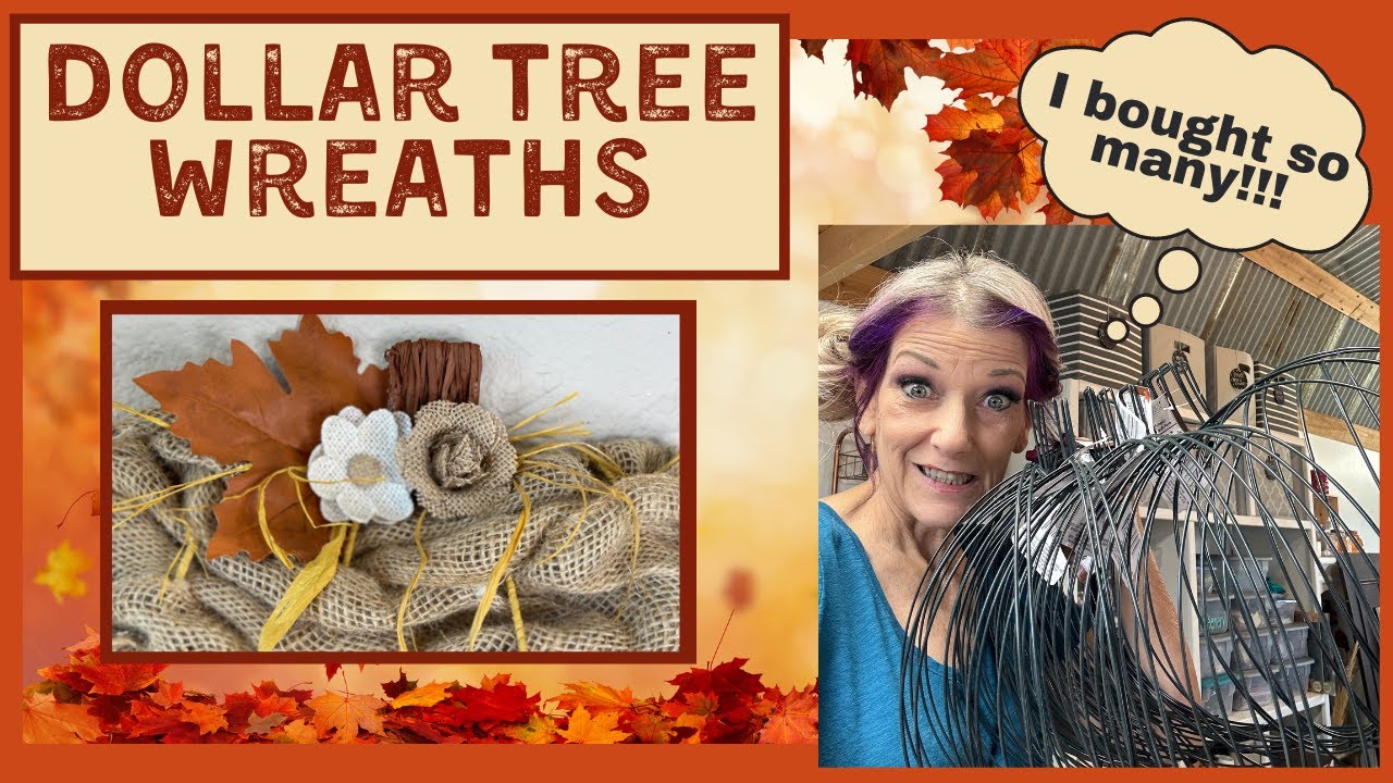 Dollar Tree Pumpkin Wreaths/Farmhouse Fall Decor/Fall DIY Wreaths/Dollar Tree Wire Wreath Forms