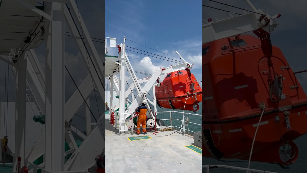SHIP&rsquo;s Life boat launching, Abandon Ship Drill #shorts