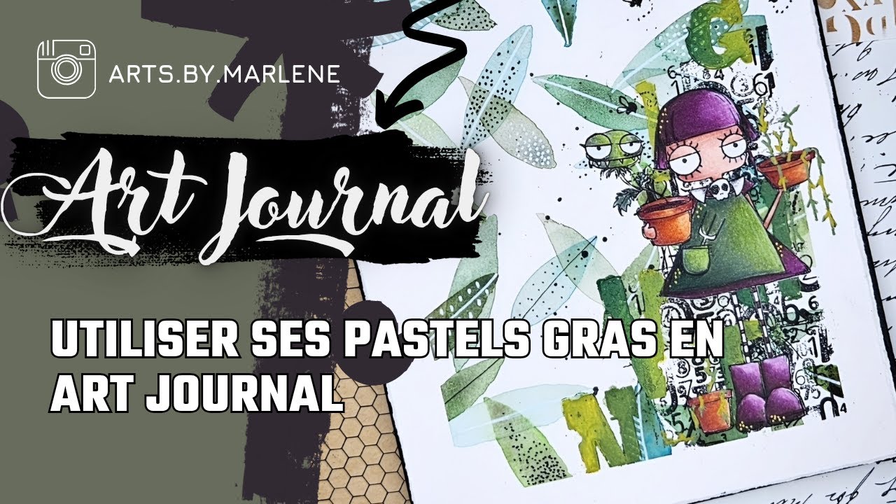 ART JOURNAL Utiliser des POCHOIRS et PASTELS A L'HUILE pour plus de TEXTURE