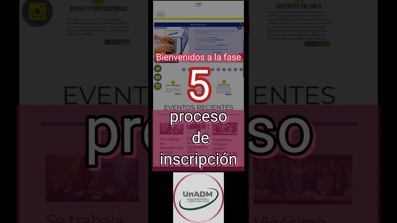 UnADM  2021 - Etapa 5, proceso  de Inscripci&oacute;n