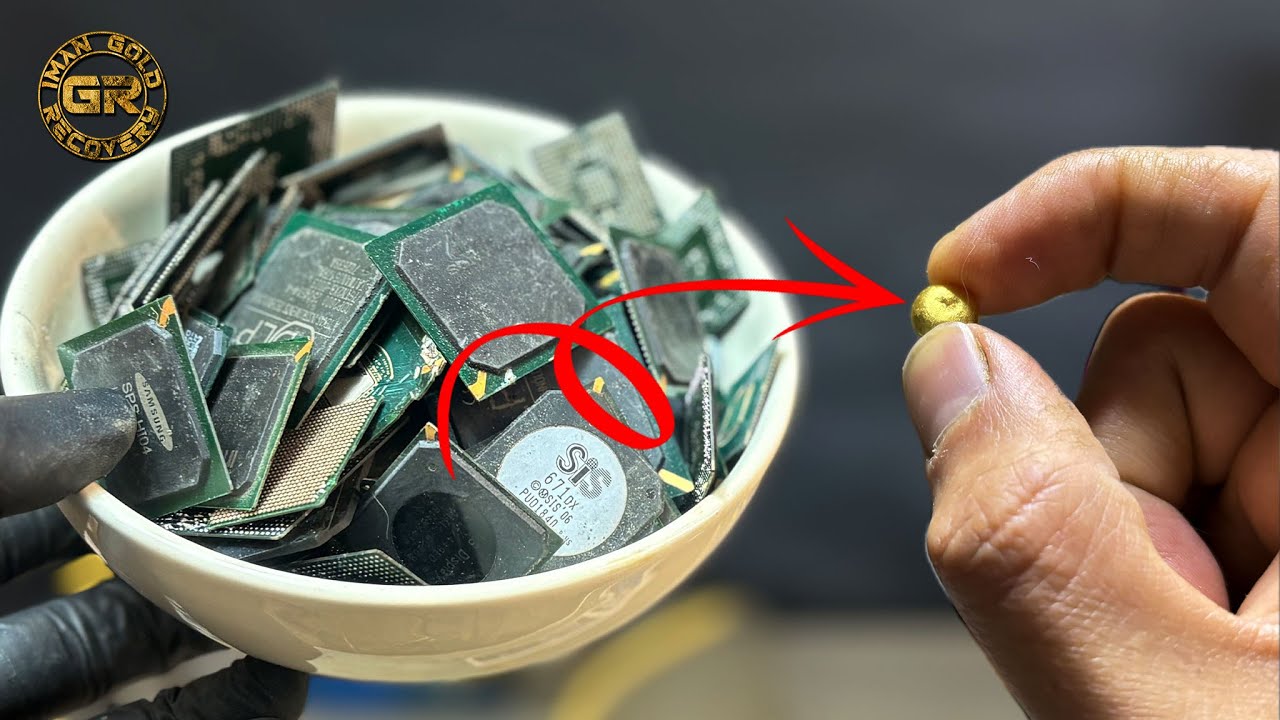 Сколько золота содержится в 500 г микросхем BGA? | Реальное извлечение золота