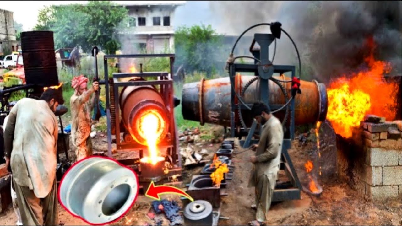 Rebuild Bus and Truck Wheel Drums From Old Engine Scrap at Metal Casting Foundry
