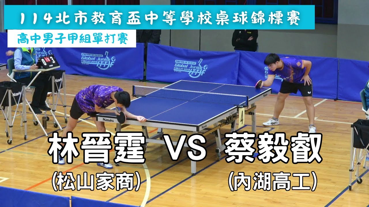 【114台北市中等學校教育盃】 高中男子甲組單打賽 (松商)林晉霆 vs (內工)蔡毅叡 #20251218