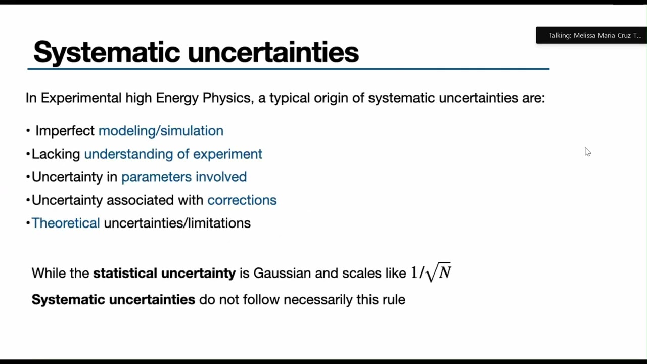 Melissa Cruz: Statistical and Systematic Uncertainties