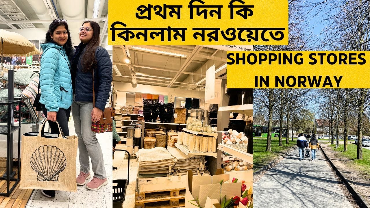 নরওয়েতে প্রথম দিন বাড়ির জন্য কেনাকাটা | FULL DAY SHOPPING IN NORWAY