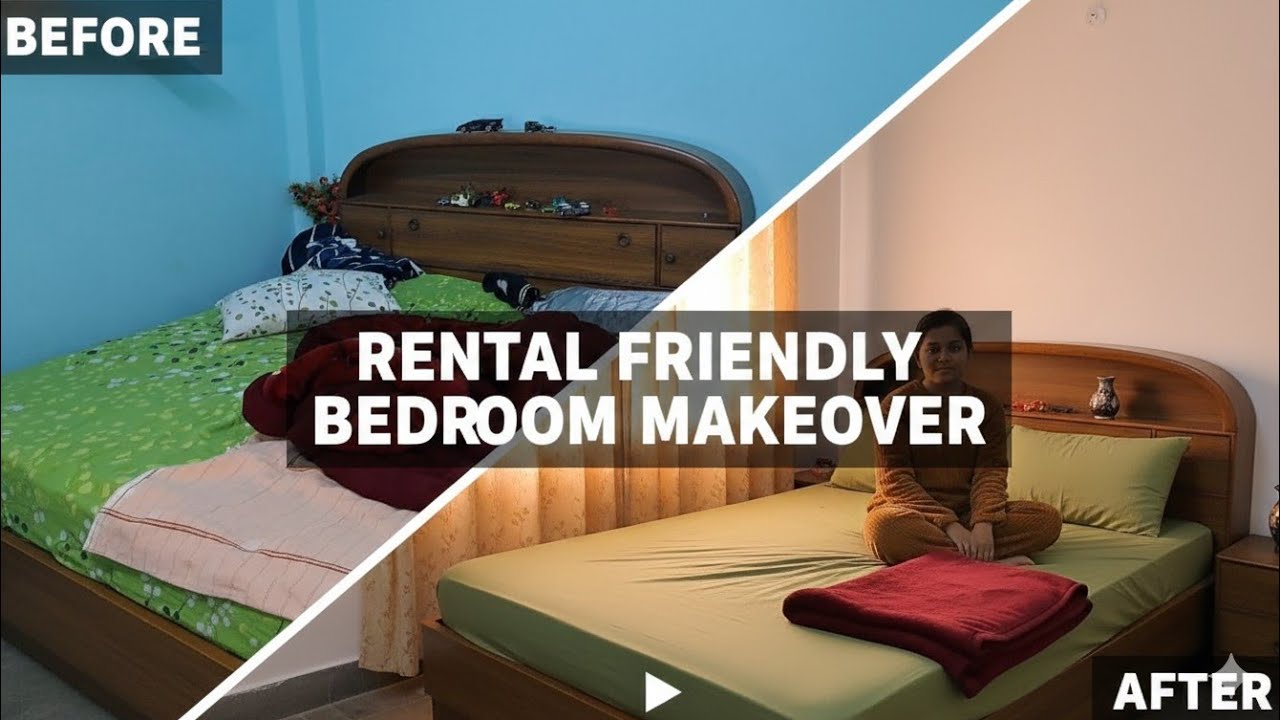 Rental frindly Bedroom Makeover PART 1 🏡 + Amazon Haul 