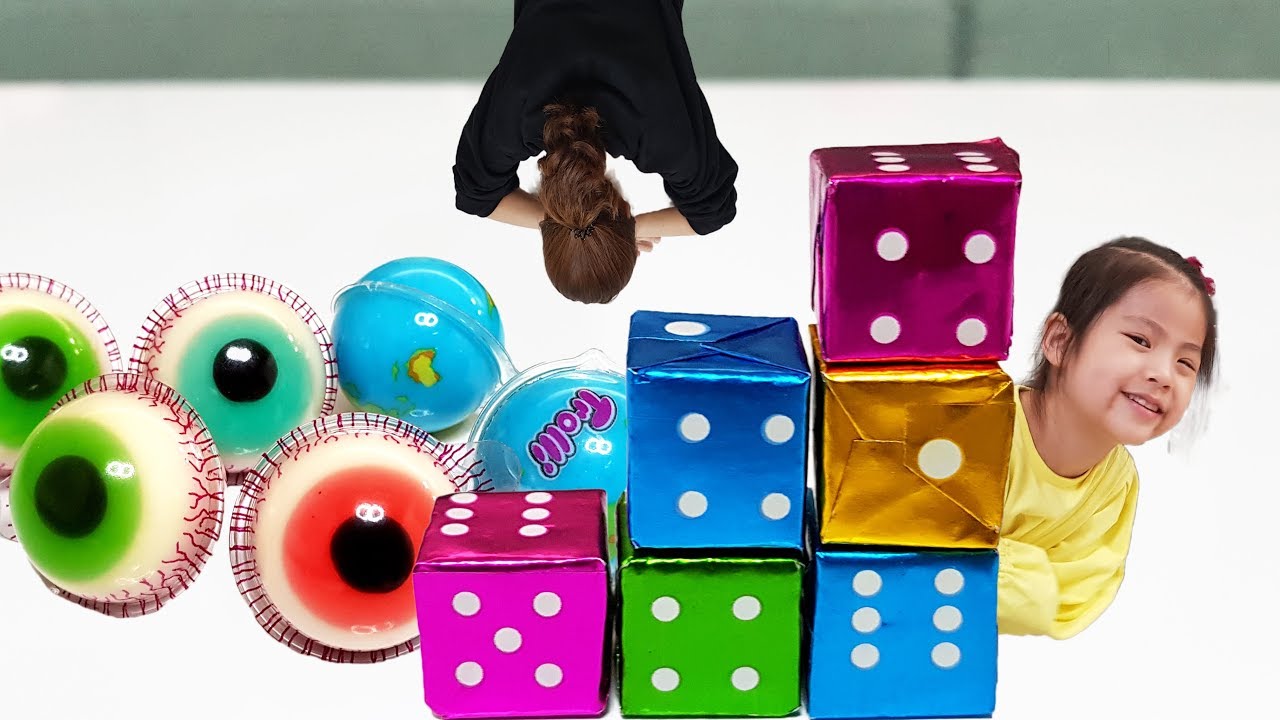 숨겨진 사탕과 젤리를 찾아라!! 서은이의 주사위 껌 지구젤리 눈알젤리 보물찾기 숨바꼭질 Dice Cube Candy Treasure