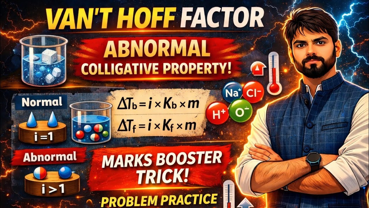 Van't Hoff factor | Abnormal colligative property | Solution | class 12 #chemistry #jee #neet2026