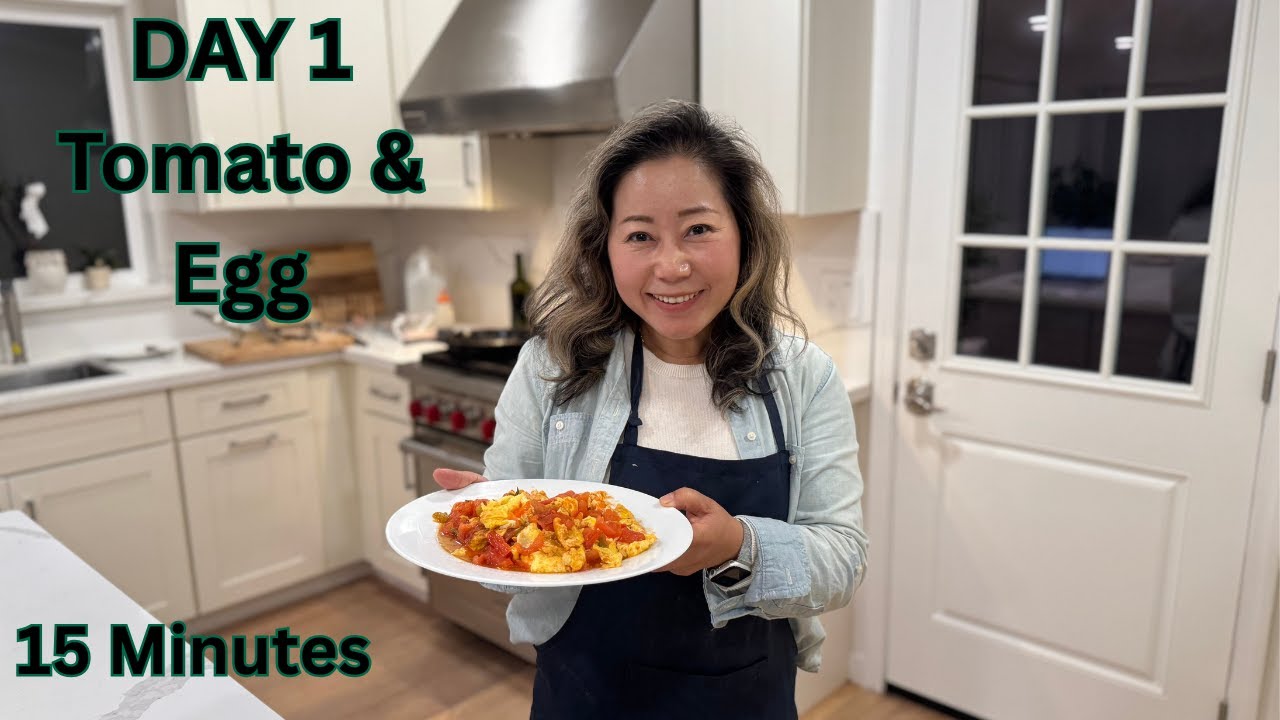 🍅🥚🍅 DAY 1 - Tomato and Egg Stir Fry Recipe #video #tomatoegg #easyrecipes #chinesefood #quickmeals