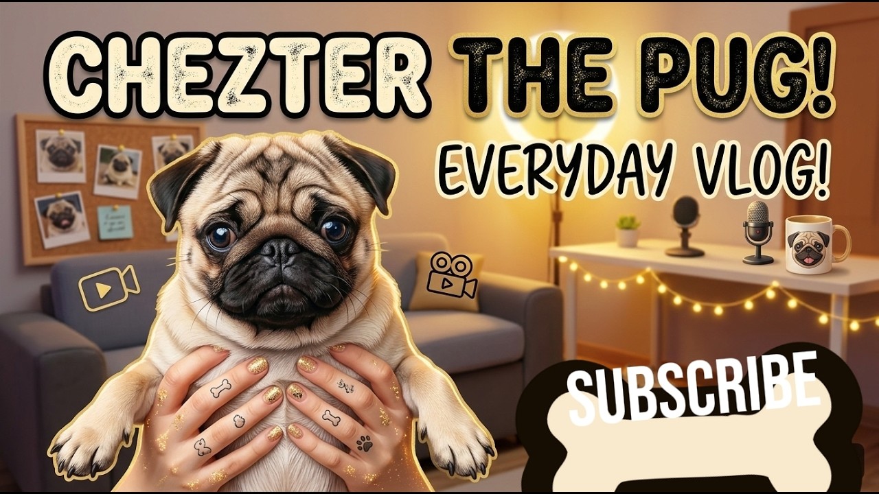 pug dog Chezter teaches Chippy the right way of barking. . . 