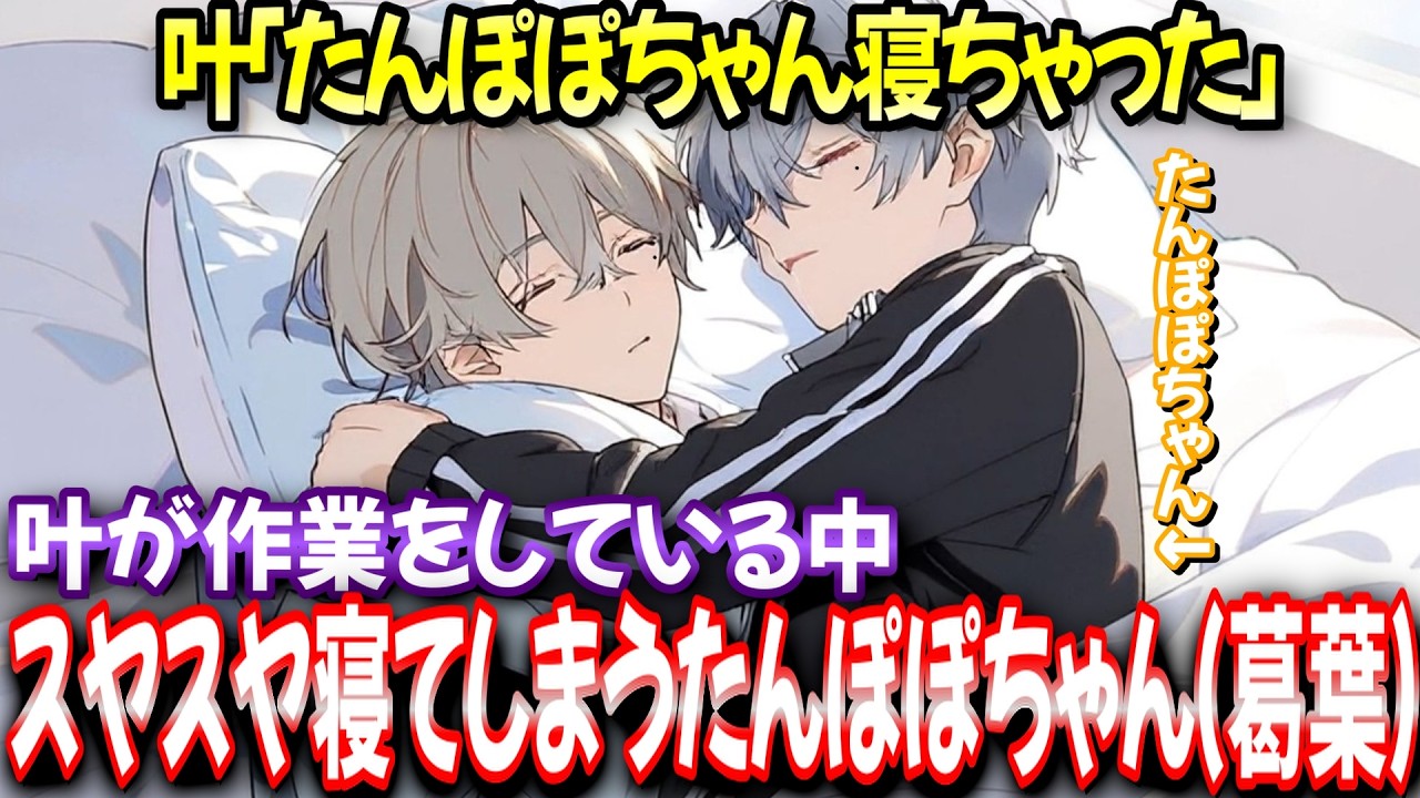 【くろのわ】叶「たんぽぽちゃんは寝ちゃった」叶が作業中にスヤスヤ寝てしまう葛葉！叶のたんぽぽ呼びがてぇてぇ【葛葉 叶 くろのわ ChroNoiR にじさんじ 切り抜き】