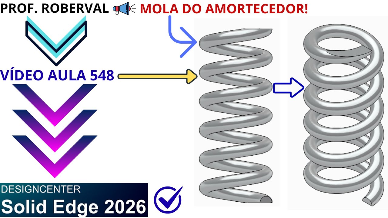 AULA 548 - Modelamento da Mola para Amortecedor no Solid Edge 2026