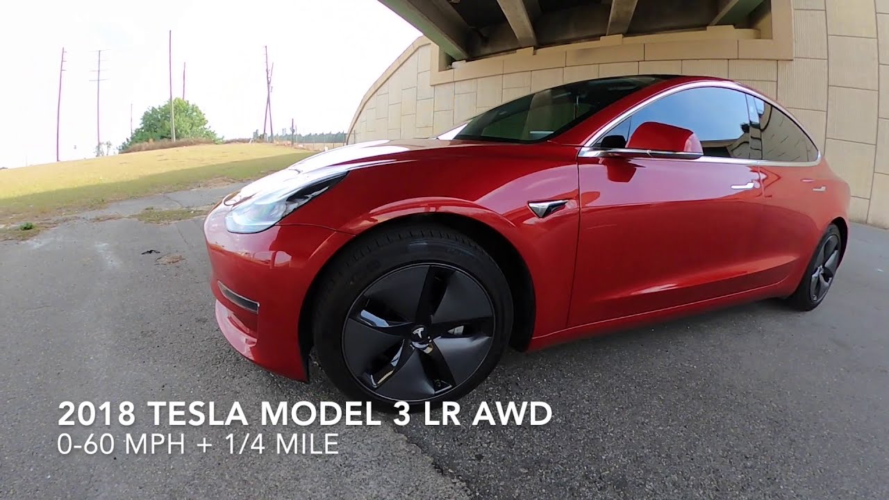 Tesla Model 3 LR AWD 0-60mph + 1/4 mile