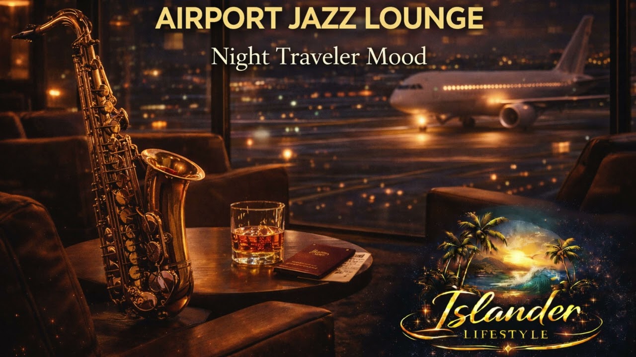 AIRPORT NIGHT JAZZ LOUNGE ✈️ | ISLANDER EXECUTIVE LOUNGE #ExecutiveLounge #LuxuryAirport