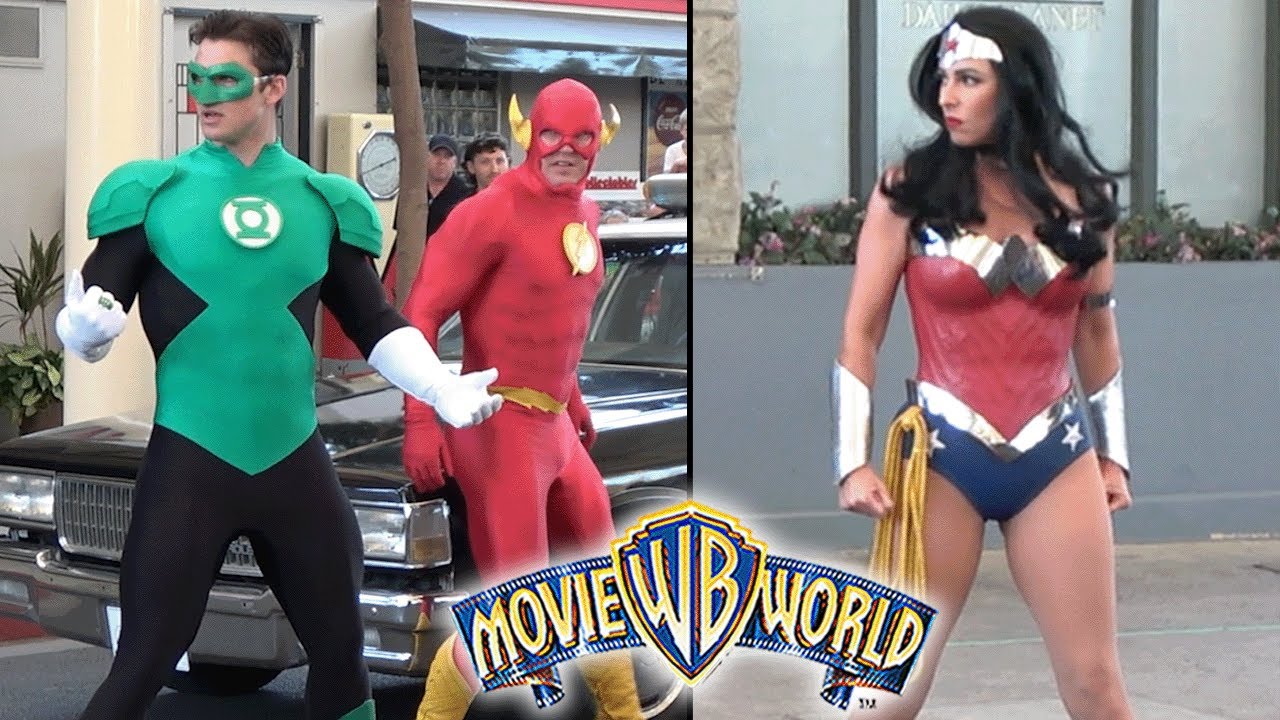 DC SuperHero Live Show at Movie World! | The Flash, Wonder Woman & Green Lantern!