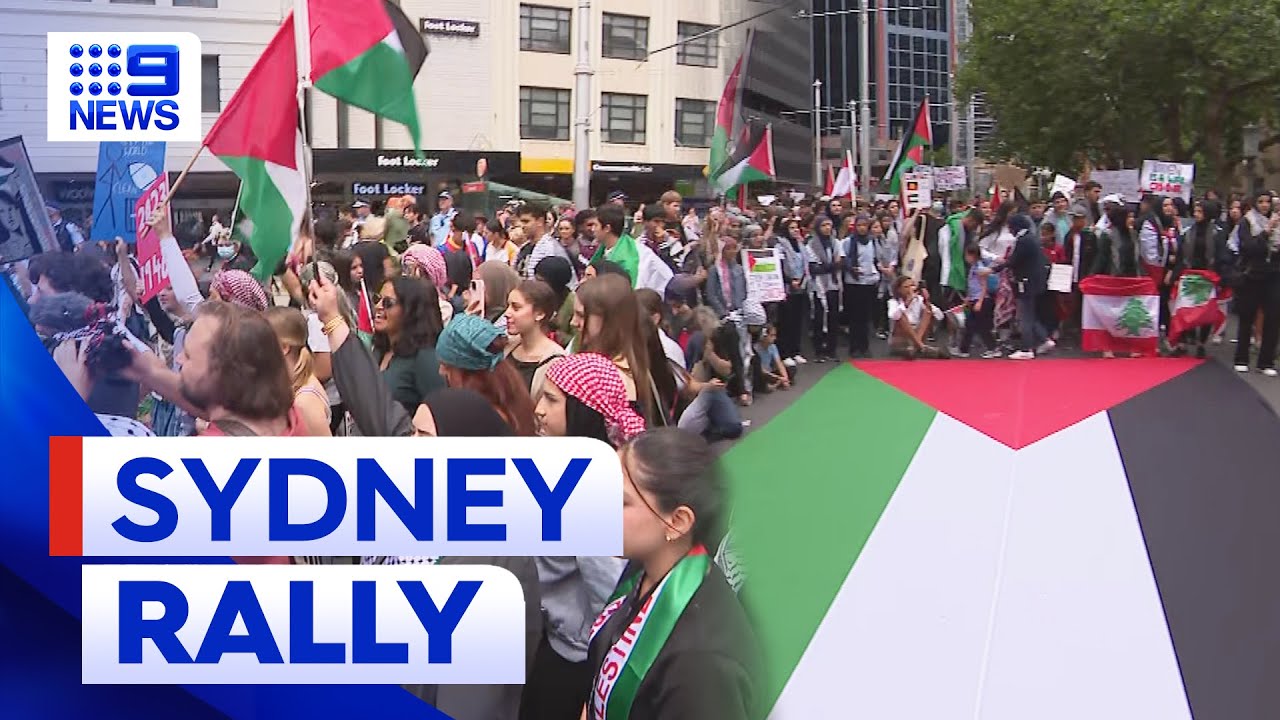 Sydney students rally for Palestine as Gaza ceasefire looms | 9 News Australia