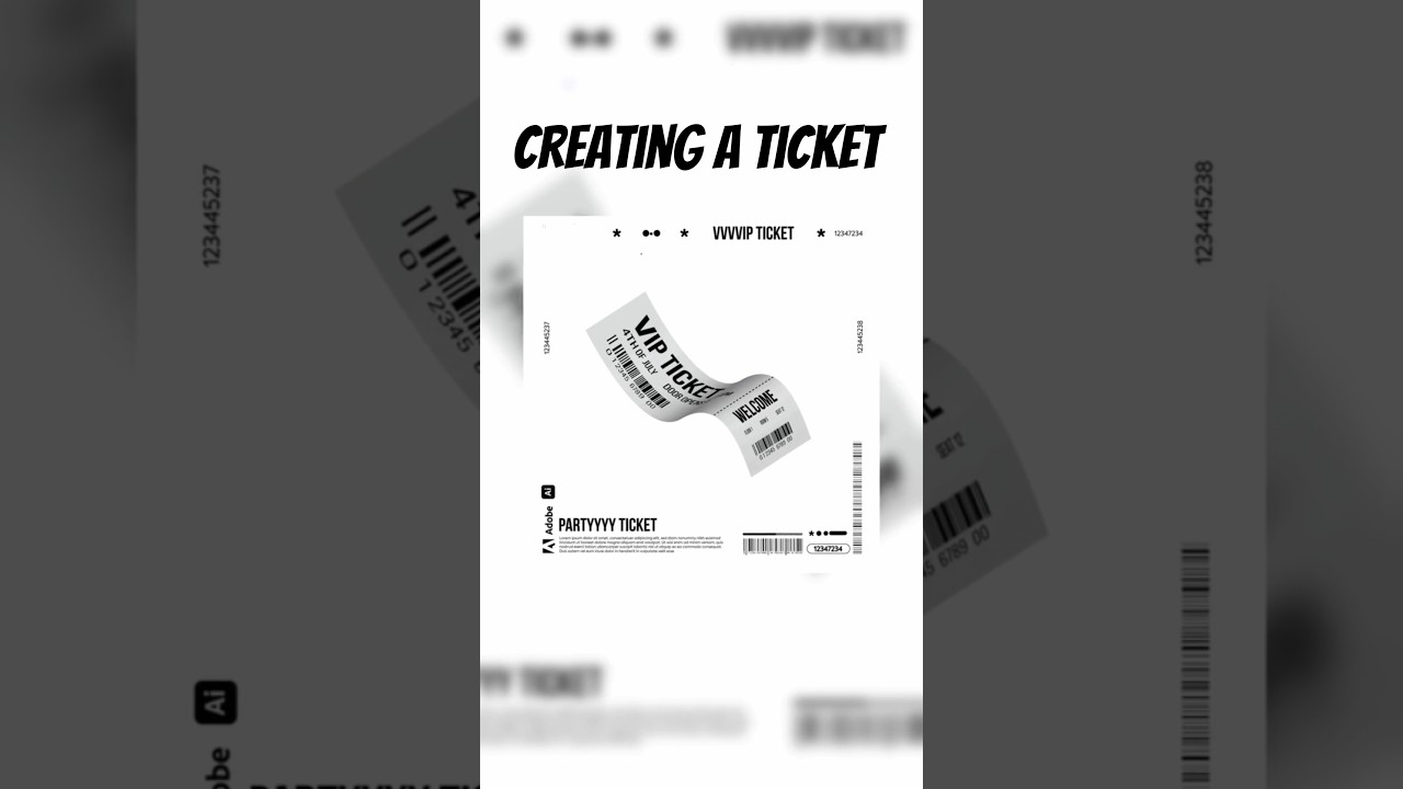 Creating a ticket 🎟️🎫 design in Adobe Illustrator. ..If you want to learn Graphic design from me