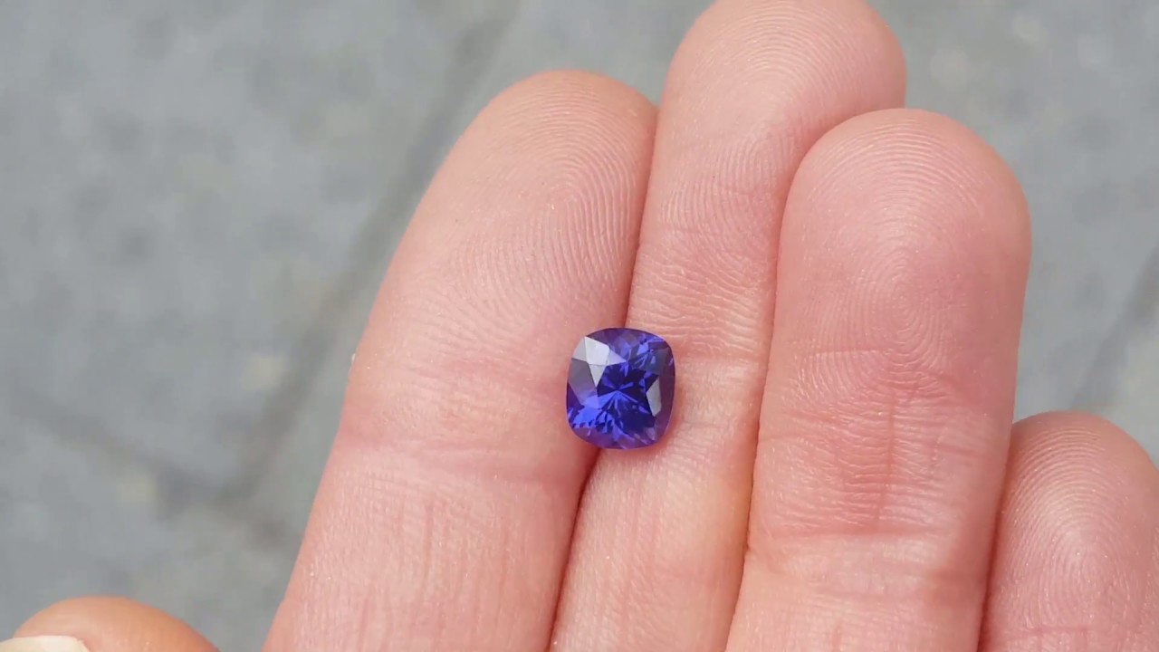 Cushion cut deep purple sapphire 1.05ct high quality Hobart Tasmania