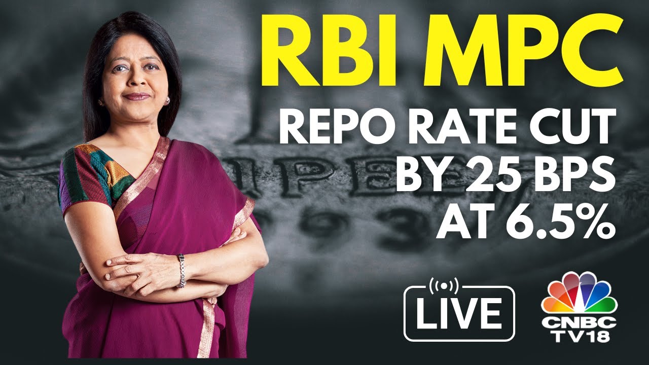LIVE | RBI Cuts Repo Rate By 25 BPS At 6.5% | First Repo Rate Cut In 5 Years | RBI Monetary Policy