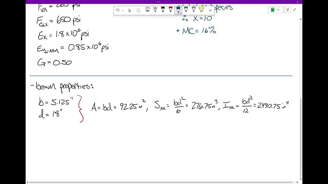 Лекция 24а, курс CE 417: Пример 1 для клееного бруса, задача о балке (11.03.2026)