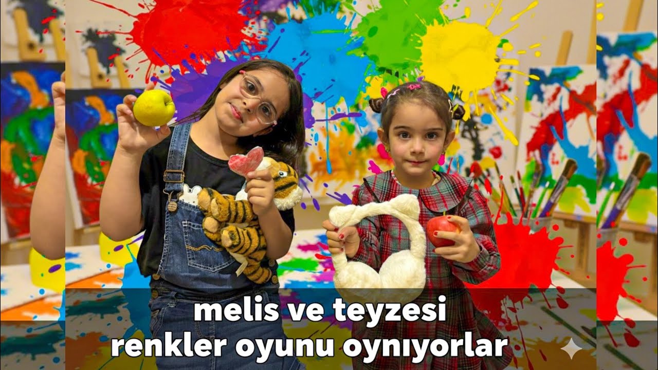 Melis ve teyzesi ve annesi ile renkler oyunu oynuyorlar😍💛🧡❤️🩷💜💙🩵💚