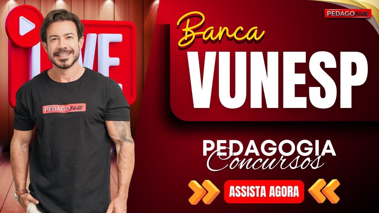 🔴Ao vivo: Resolu&ccedil;&atilde;o de quest&otilde;es da Banca VUNESP!
