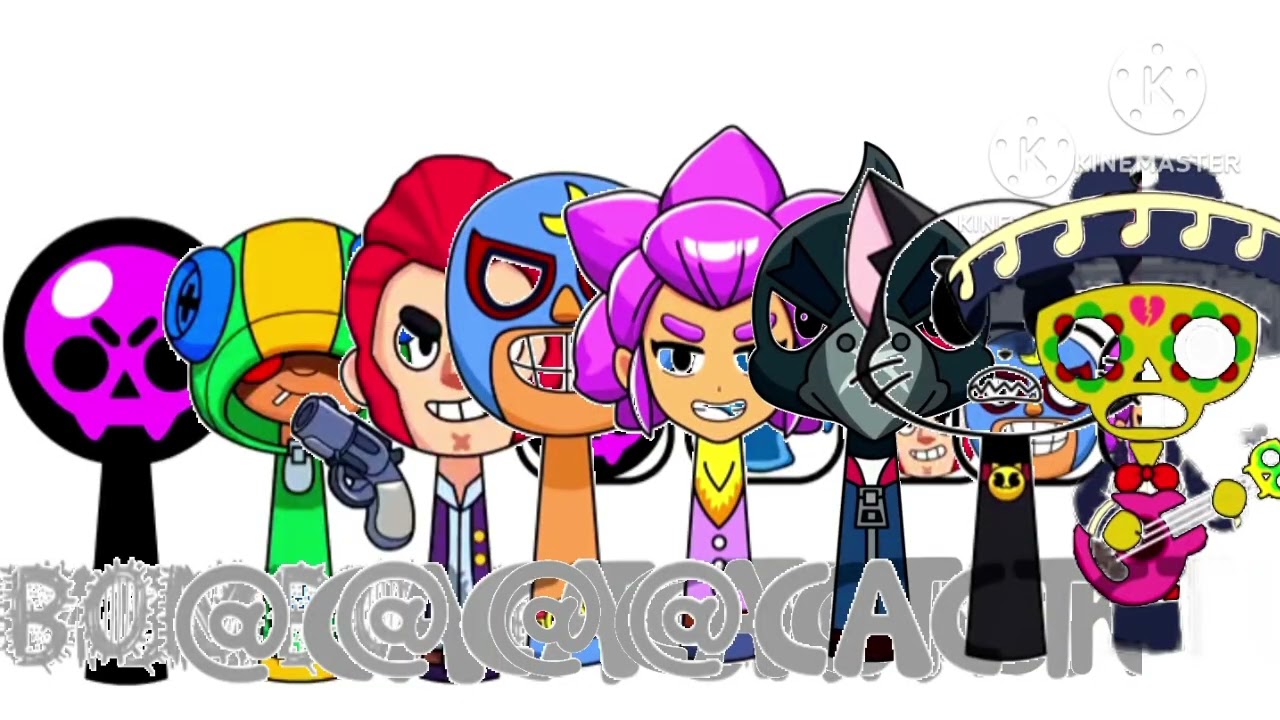Sprunki OC Brawl Stars, Leon, Colt, El Primo, Shelly, Crow, Kit & Poco from Brawl Stars