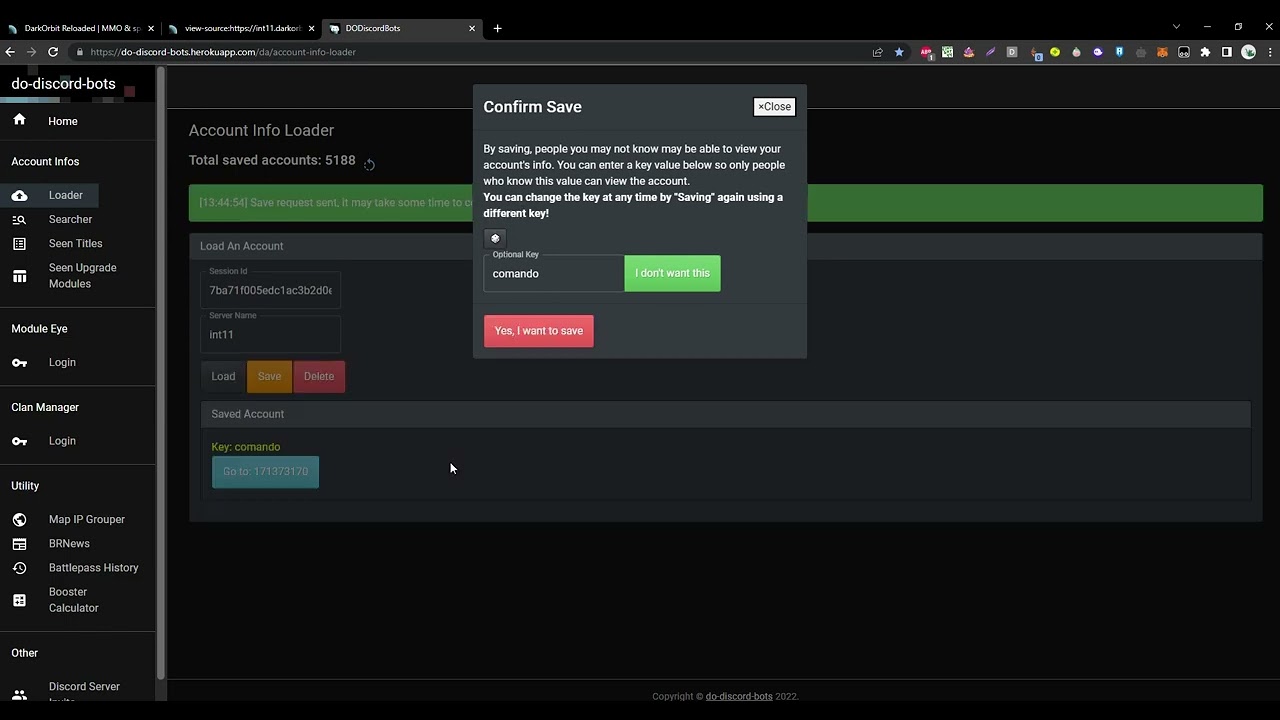 DarkOrbit Link generator info description