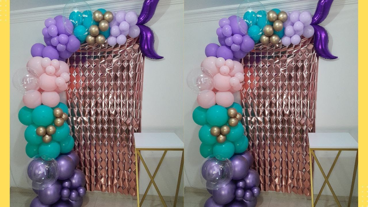 Decoración con globos cola de sirena- sirenita paso a paso