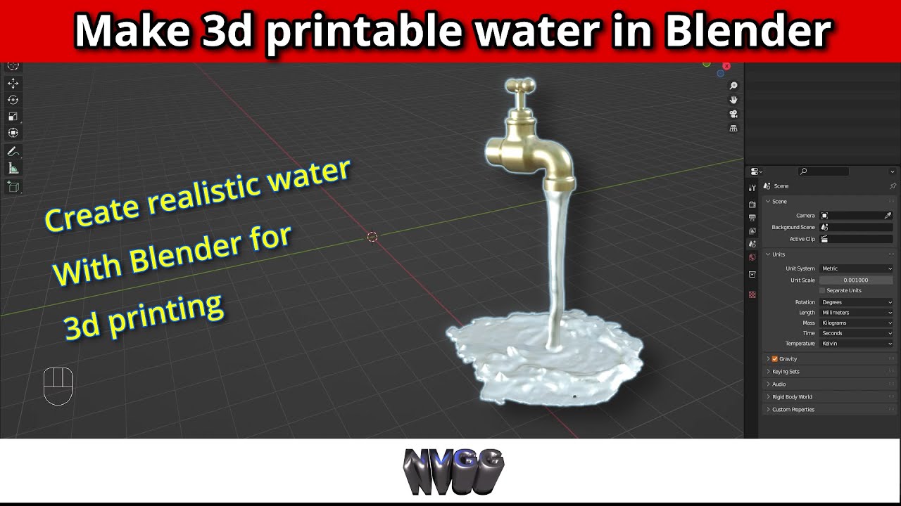 Simple water simulation in Blender