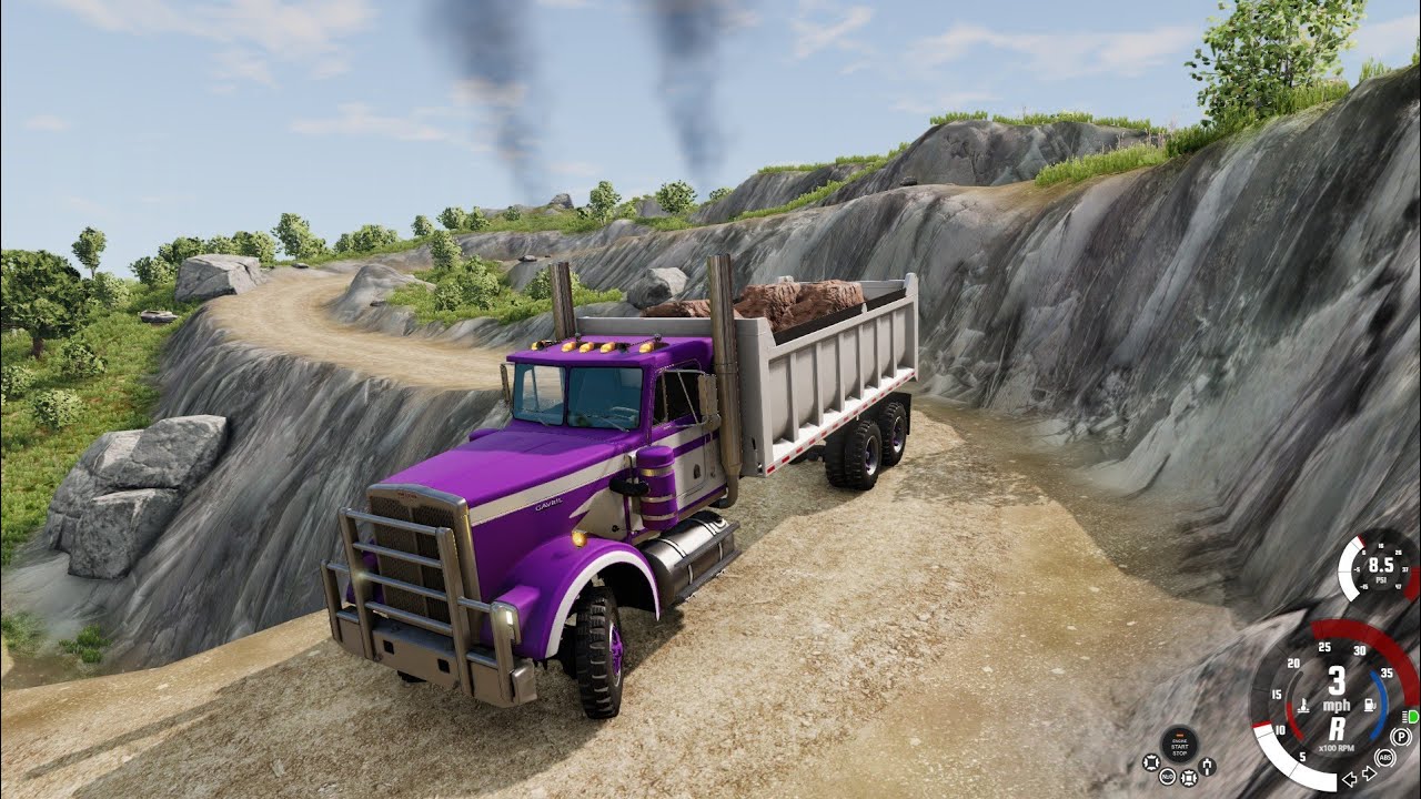 Gavril T-Series tipper transport heavy rocks || BeamNG.drive