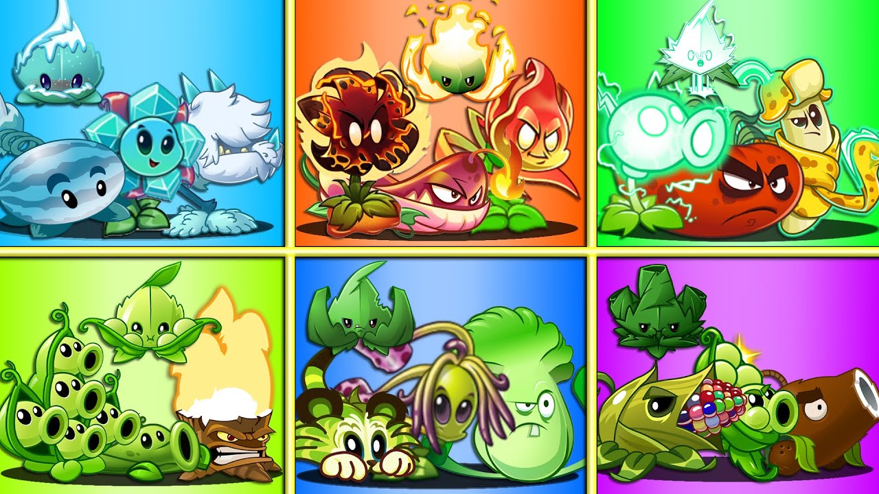 6 команд: ЛЕД x ОГОНЬ x ЭЛЕКТРИЧЕСТВО x ГОРОХ x БОКС x ПУЛЬТ - Кто победит? - PvZ 2 Battlez