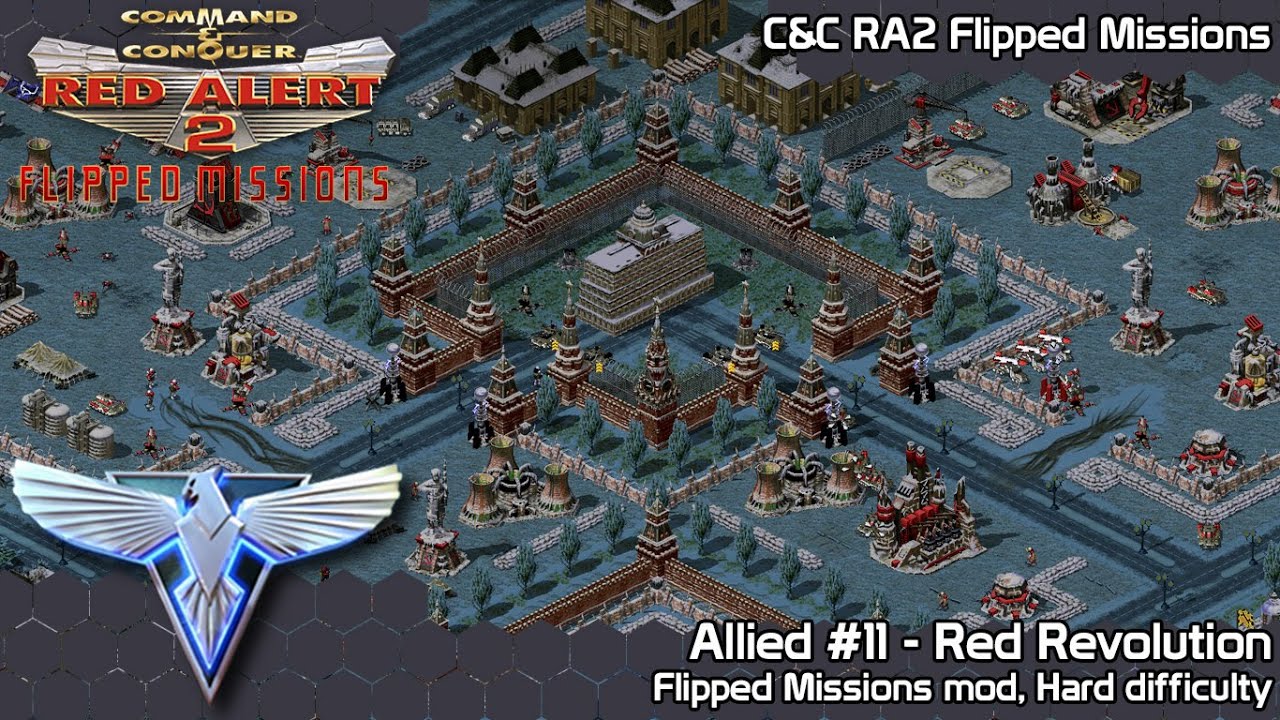 C&C Red Alert 2 Flipped Missions - Allied #11 Red Revolution - Hard Difficulty