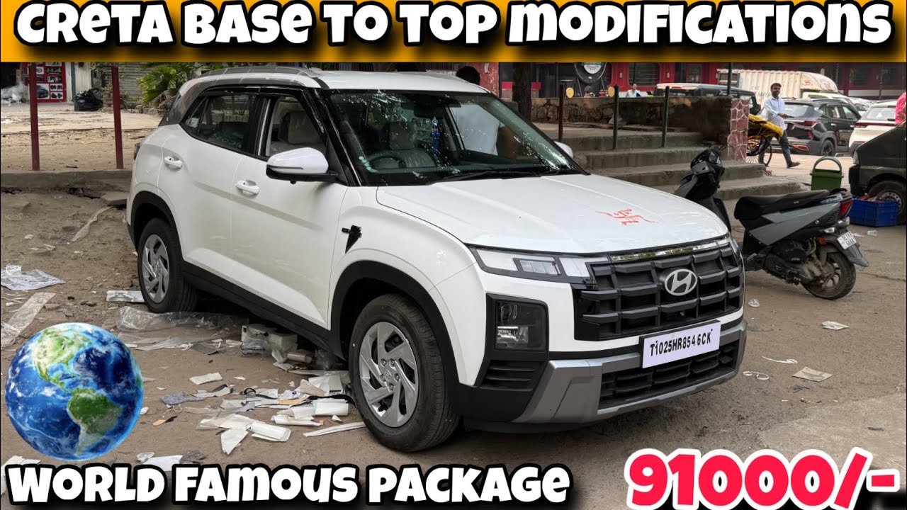 Hyundai CRETA E base model MODIFICATION✅ || BASE TO TOP|| 70%off on hyundai genuine accessories ||