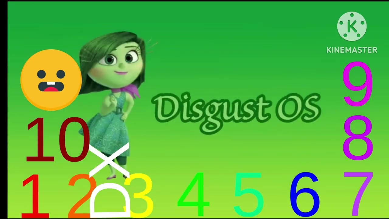Disgust os killscreen with Number 1 - 10 with emoji and textify