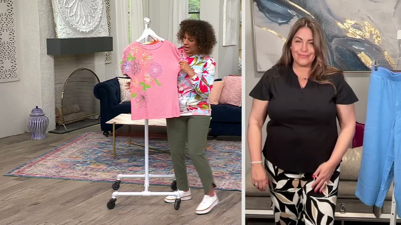 Denim & Co. 100% Cotton Jersey Dolman Sleeve Printed Top on QVC
