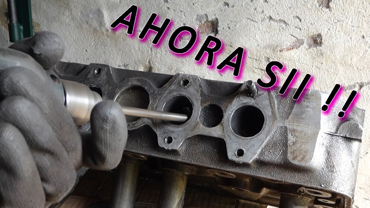 Trabajando la tapa de cilindros, agrandando y puliendo conductos (porteo) | PEUGEOT 504 83'