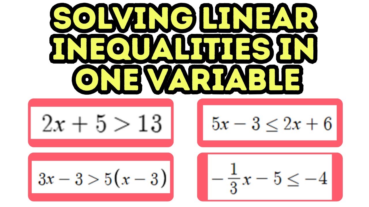 Solving Linear Inequalities in One Variable