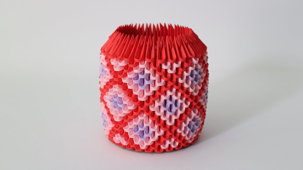 DIY: 3D Origami Brush/Pen Holder (Inspired by Diamond)
